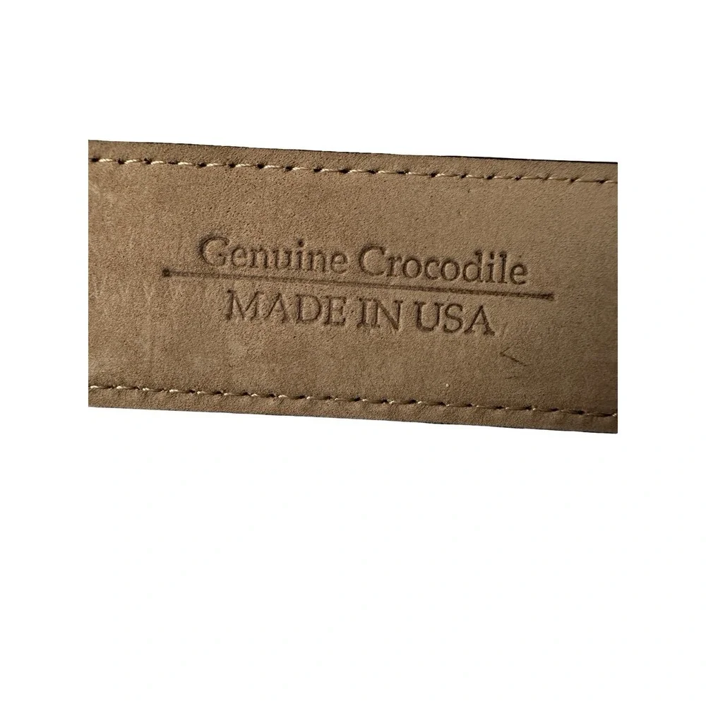 Bespoke Black Genuine Crocodile 1.25 Inch Width Mens Belt Size 36 NWOT USA